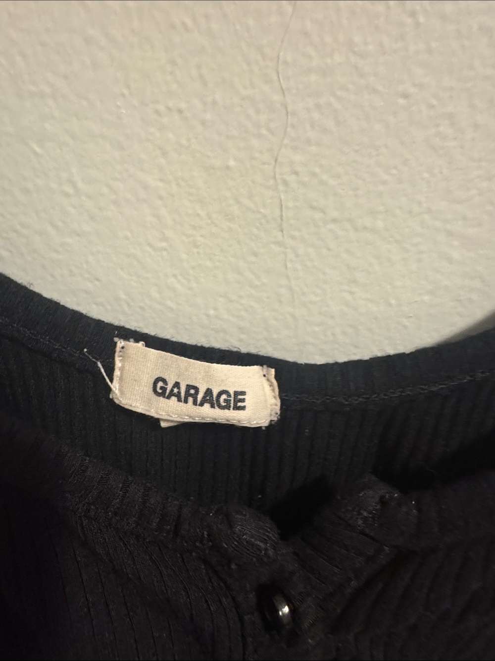 Garage Black Ribbed Spaghetti-Strap Bodysuit - Picture 2 of 3